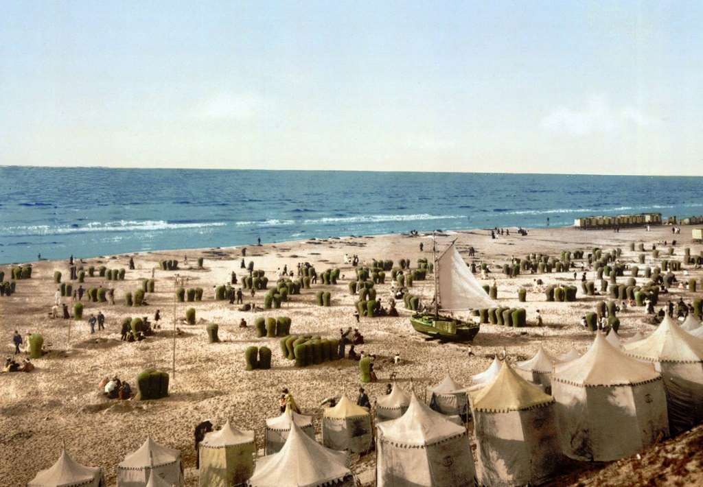 The beach at Scheveningen, Holland, 1900