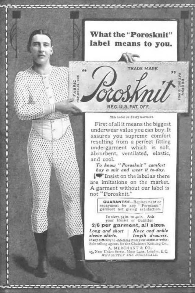 Vintage Ads for Porosknit Underwear for Men and Boys from the early 1900s