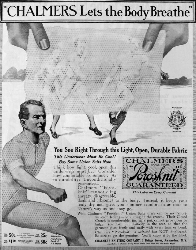 Vintage Ads for Porosknit Underwear for Men and Boys from the early 1900s