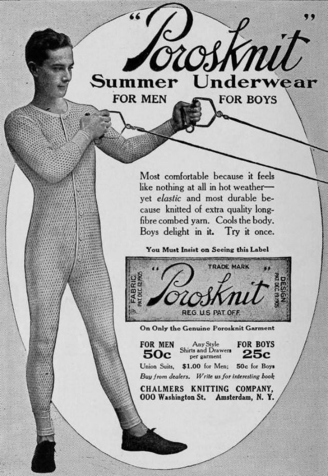 Vintage Ads for Porosknit Underwear for Men and Boys from the early 1900s