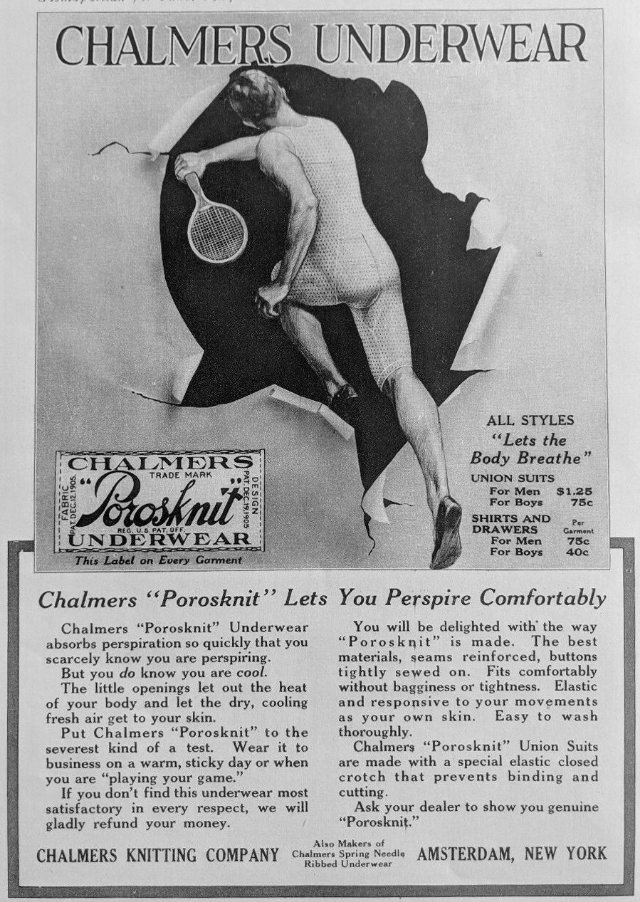 Vintage Ads for Porosknit Underwear for Men and Boys from the early 1900s