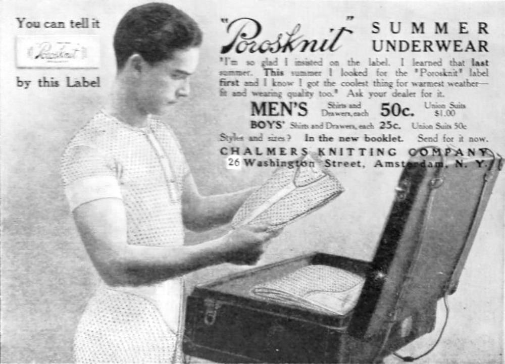 Vintage Ads for Porosknit Underwear for Men and Boys from the early 1900s