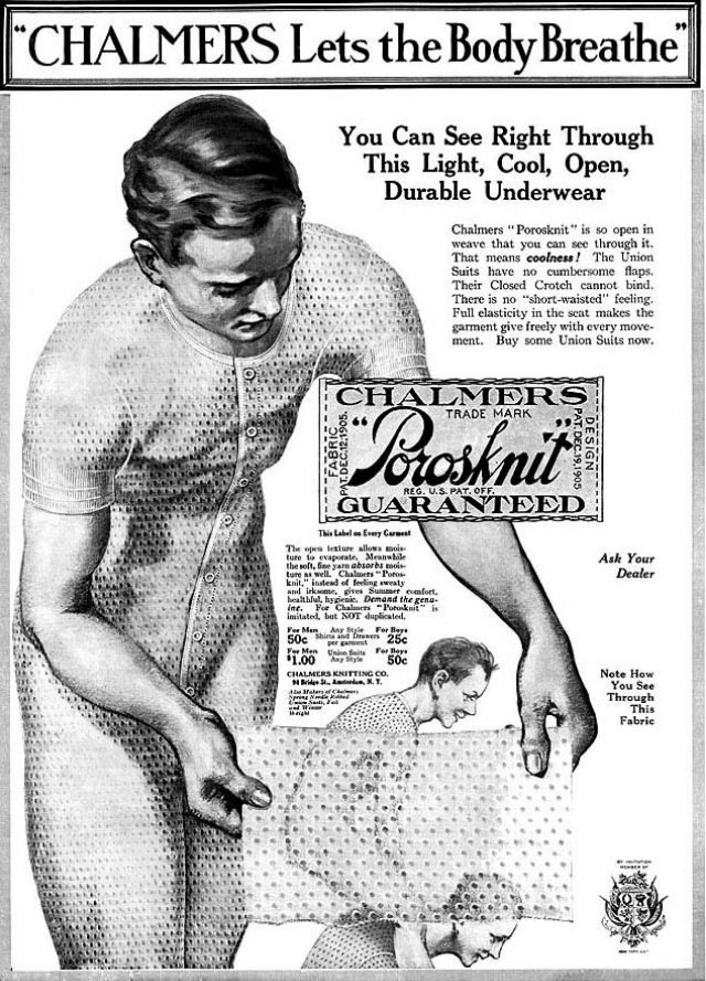 Vintage Ads for Porosknit Underwear for Men and Boys from the early 1900s