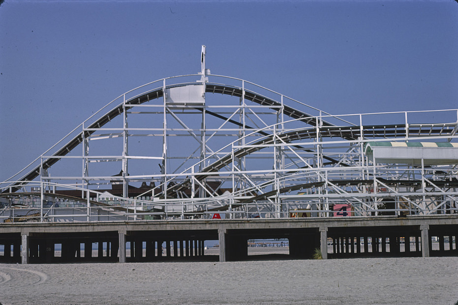 Hunt's Pier roller coaster, Wildwood, New Jersey, 1978