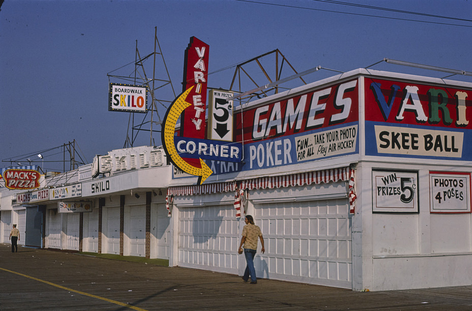Boardwalk stores A.M., Wildwood, New Jersey, 1978