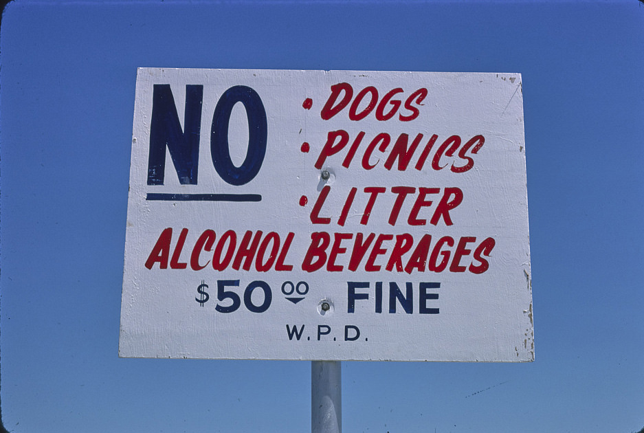 Beach rules, Wildwood, New Jersey, 1978
