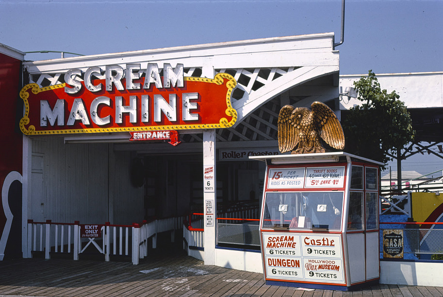 Scream ticket booth, Wildwood, New Jersey, 1978