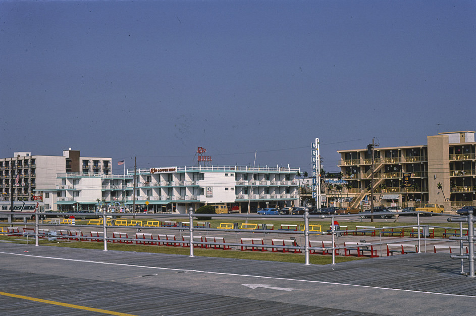 Boardwalk motels, Wildwood, New Jersey, 1978