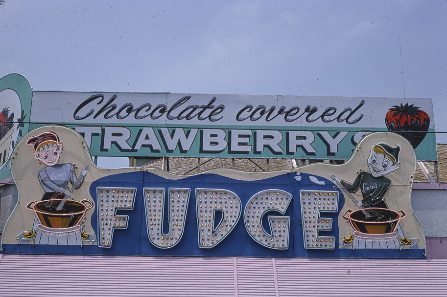 Laura's Fudge sign, Wildwood, New Jersey, 1978
