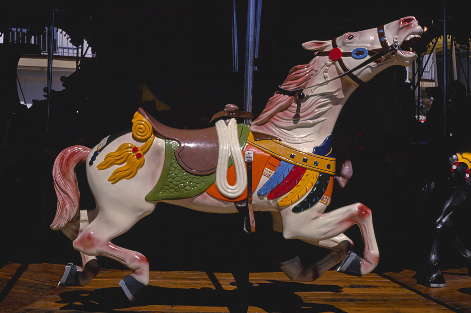 Carousel horse, Sportland pier, Wildwood, New Jersey, 1978