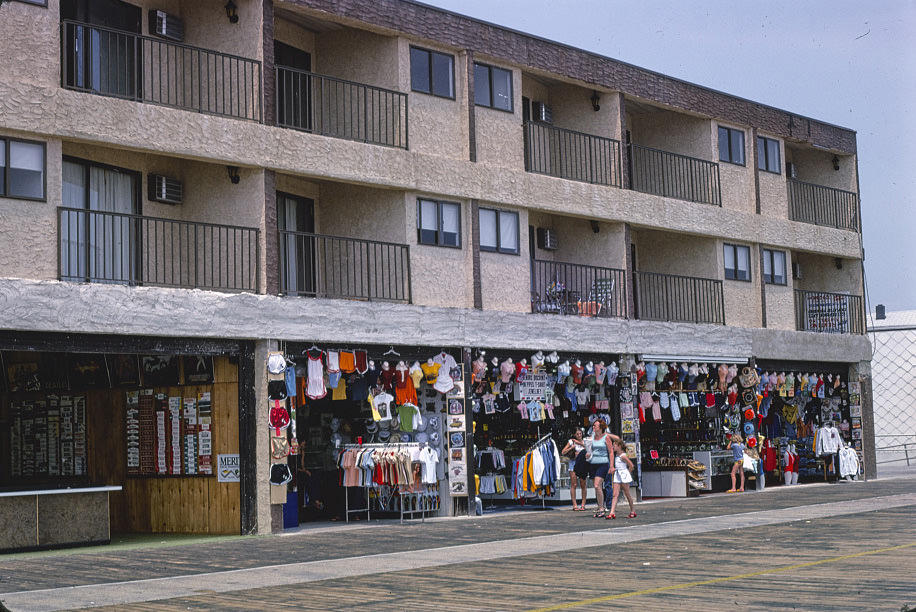 Boardwalk store T-shirts, Wildwood, New Jersey, 1978