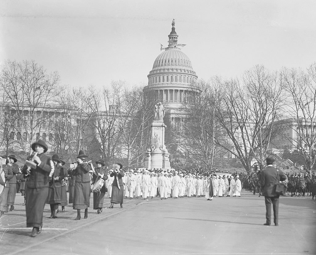 Suffragette Parade near Capitol, 1913