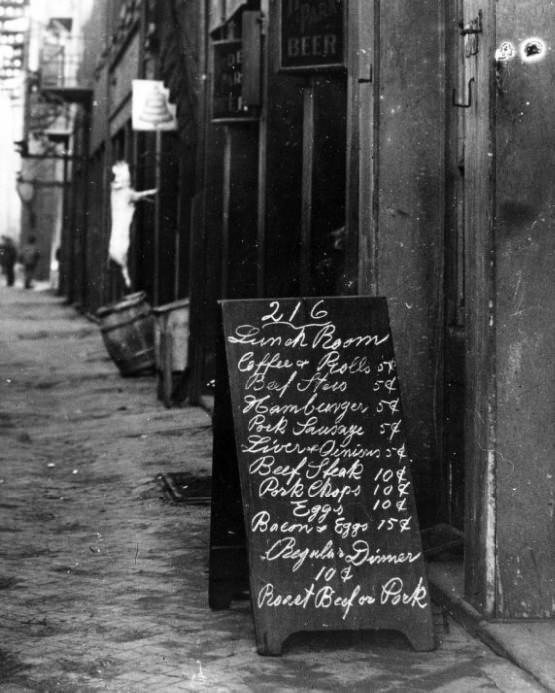 Restaurant Menu Sign Board, 1904