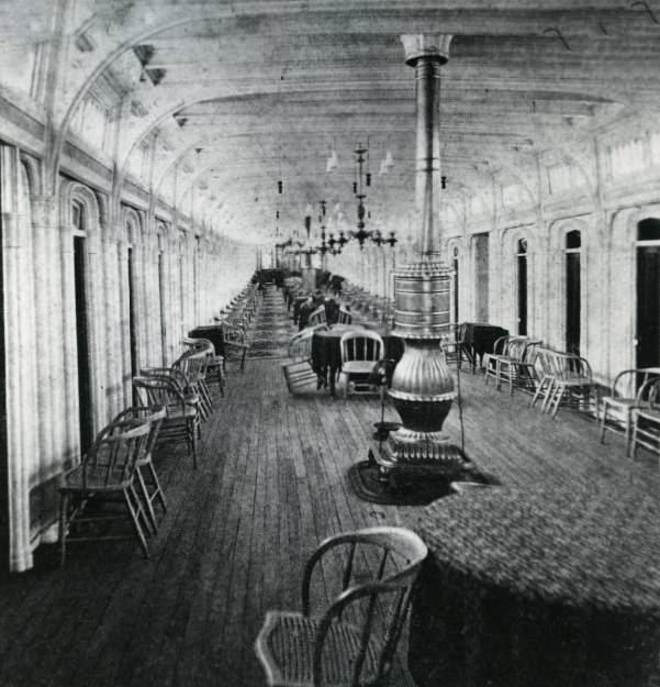 Cabin of the excursion boat Alton, 1909