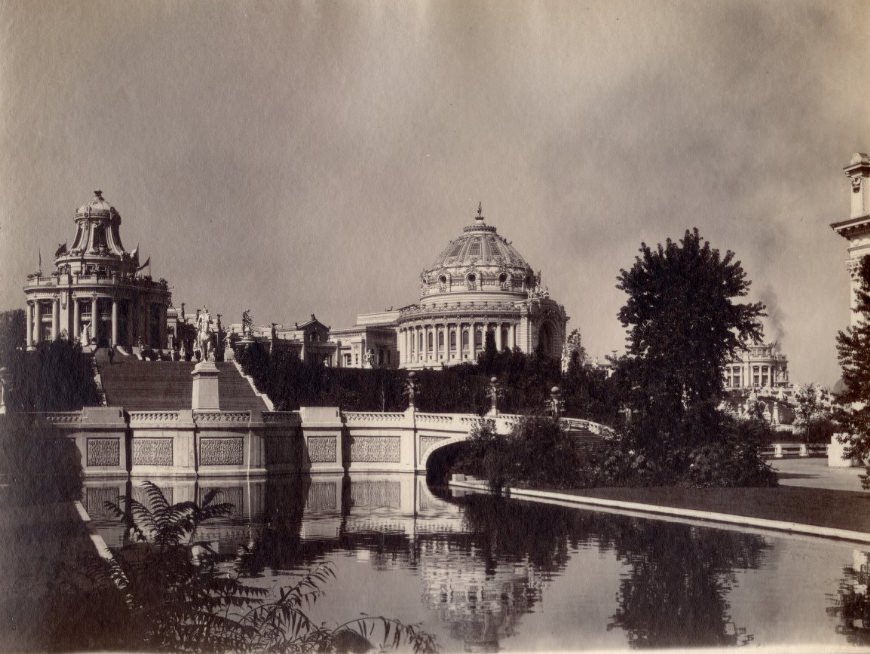 The Festival Hall at the 1904 World's Fair viewed from the northeast looking across the lagoon.