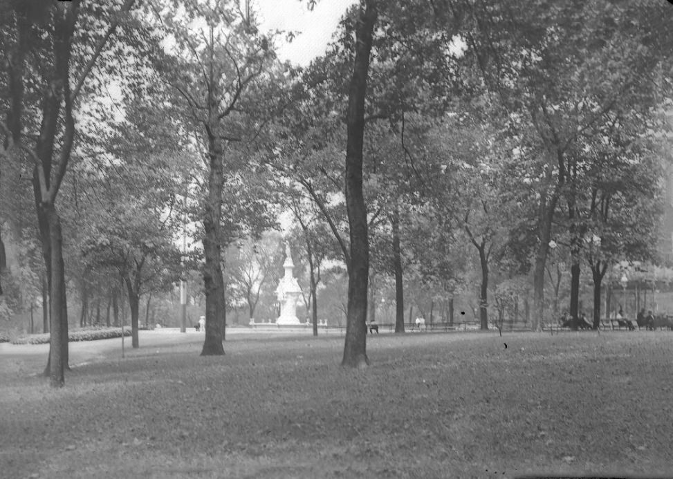 Trees and a Statue in a Park, 1901