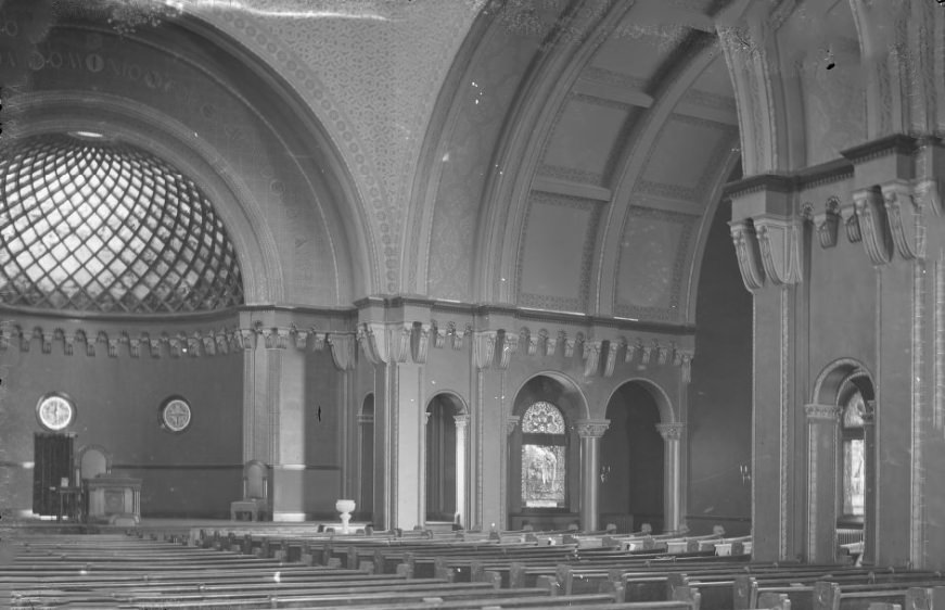 The Pews and Altar of a Church, 1907