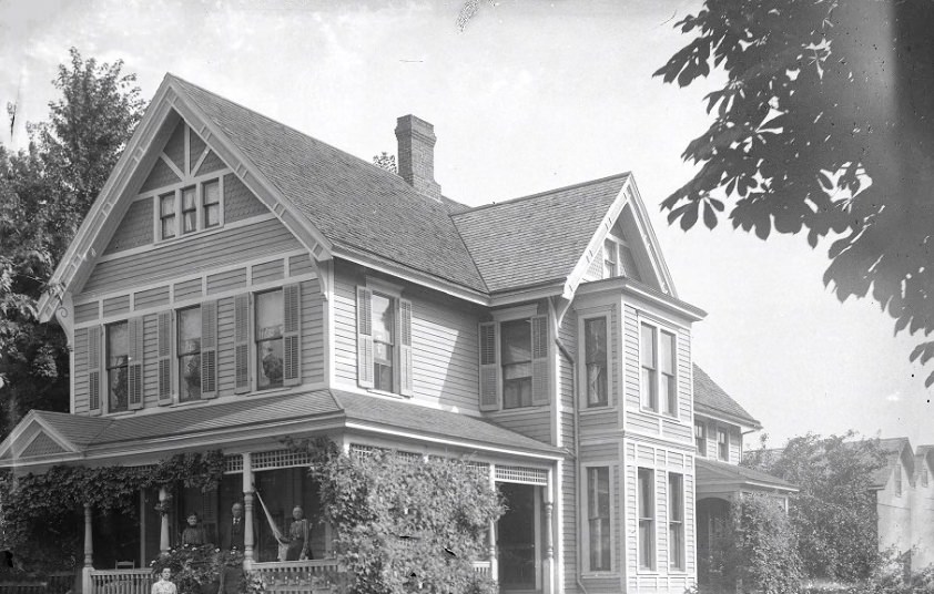 A Large Home With People on the Porch, 1903