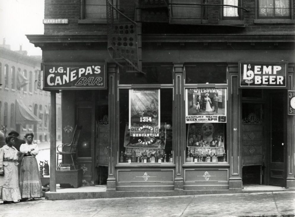 J. G. Canepa's Bar, 1314 Market, corner of Market and Centre Streets, 1901