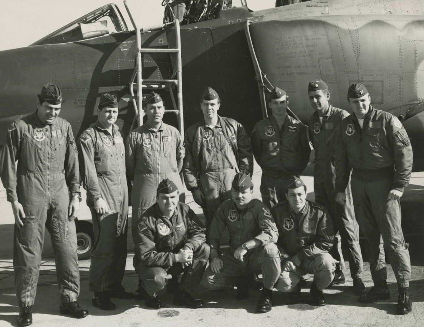Aircrew Class 70-8B in Front of Plane, 1970