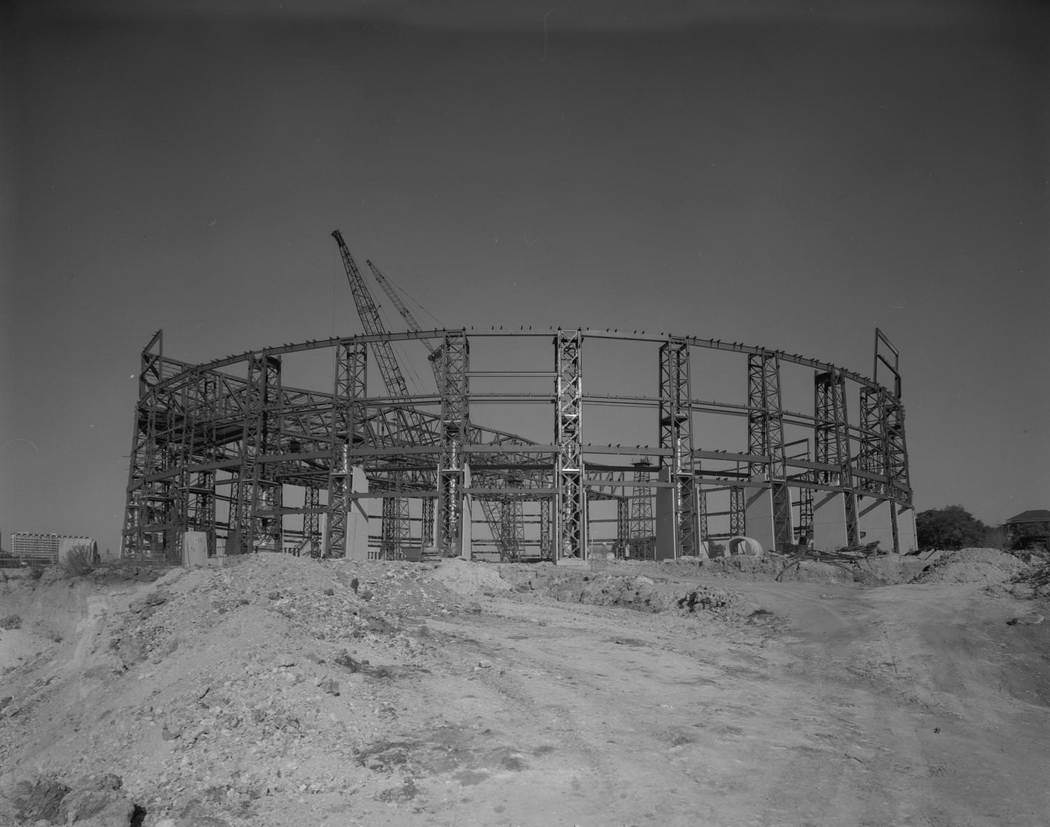 Steel Framing of the Frank Erwin Center, December 2, 1975.