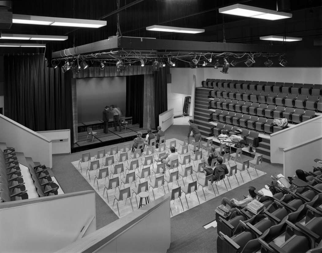 Theater students rehearsing, 1975