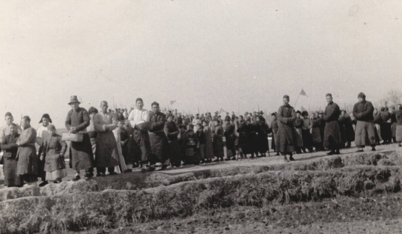 A peasants mass meeting in the enemy rear where I spoke. 1937-1940