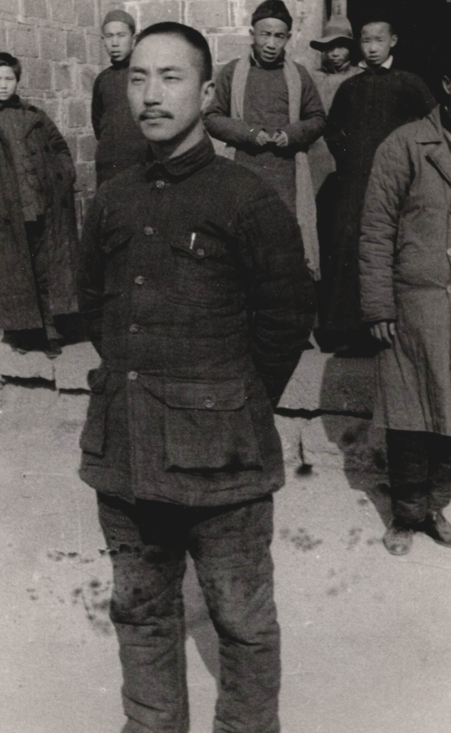 Chow-Sho (Zhou Shao, Chow Ming-Ching or Zhou Mingqing) - Fascist - Blue Shirt - guerrilla commander in Central China whose business is was to fight the New Fourth Army Storm Guerrilla Detachment instead of the Japanese.(Bottom photo) Headquarters guards of the Blue Shirt military chieftain.