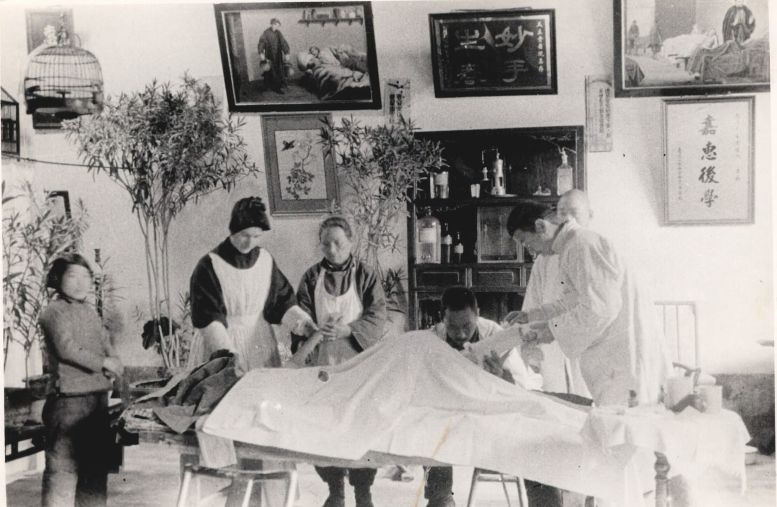 The Canossian Nuns of Nanyang, Honan (Henan), caring for the wounded. I was cold and they sheltered me; I was hungry and they gave me food. 1937-1940