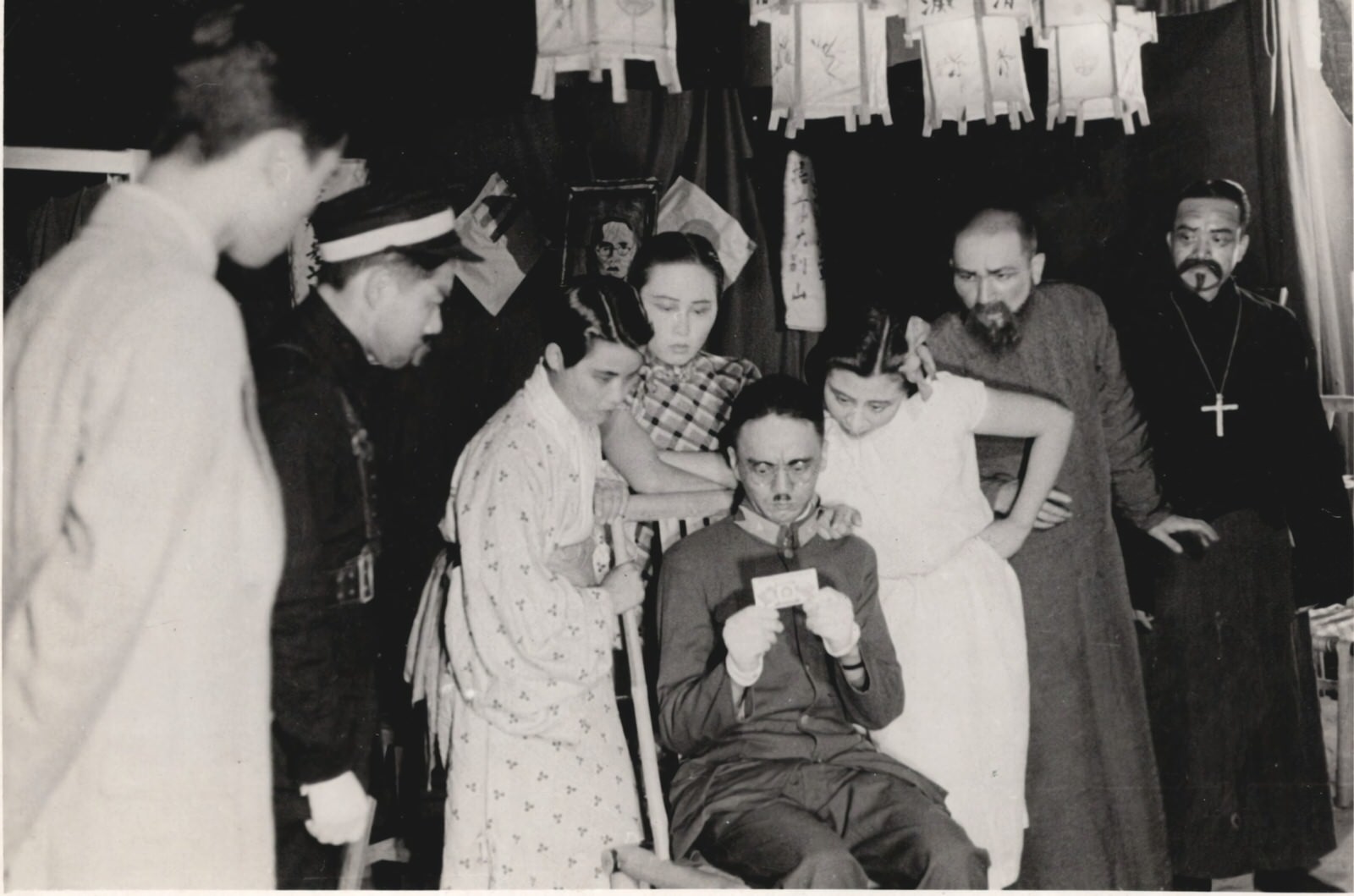 A guerrilla dramatic theatre giving a play to soldiers about Japanese and puppets against whom the Communist guerrillas fought. 1937-1940