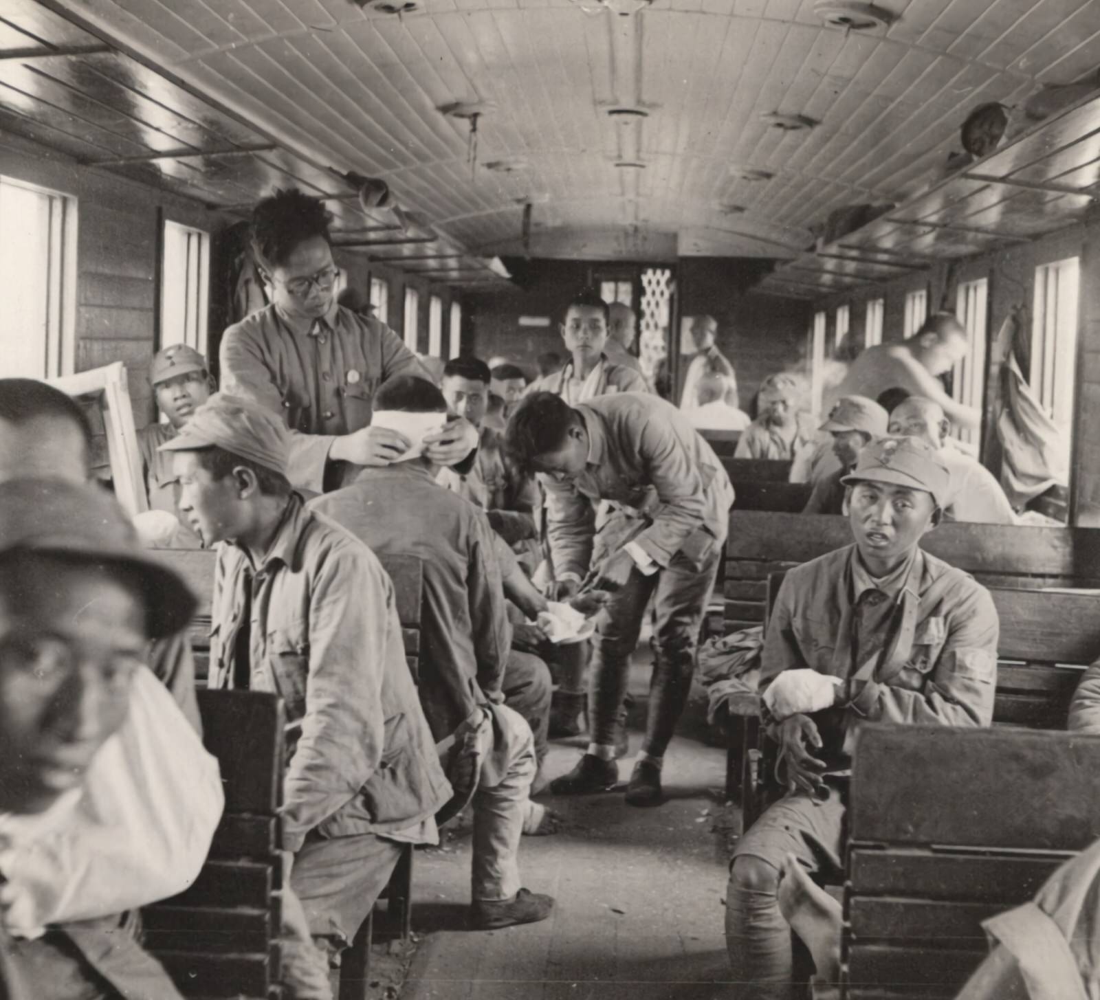 Chinese Red Cross doctors worked in hospital trains Hsuchow (Xuzhou) front. 1937-1940
