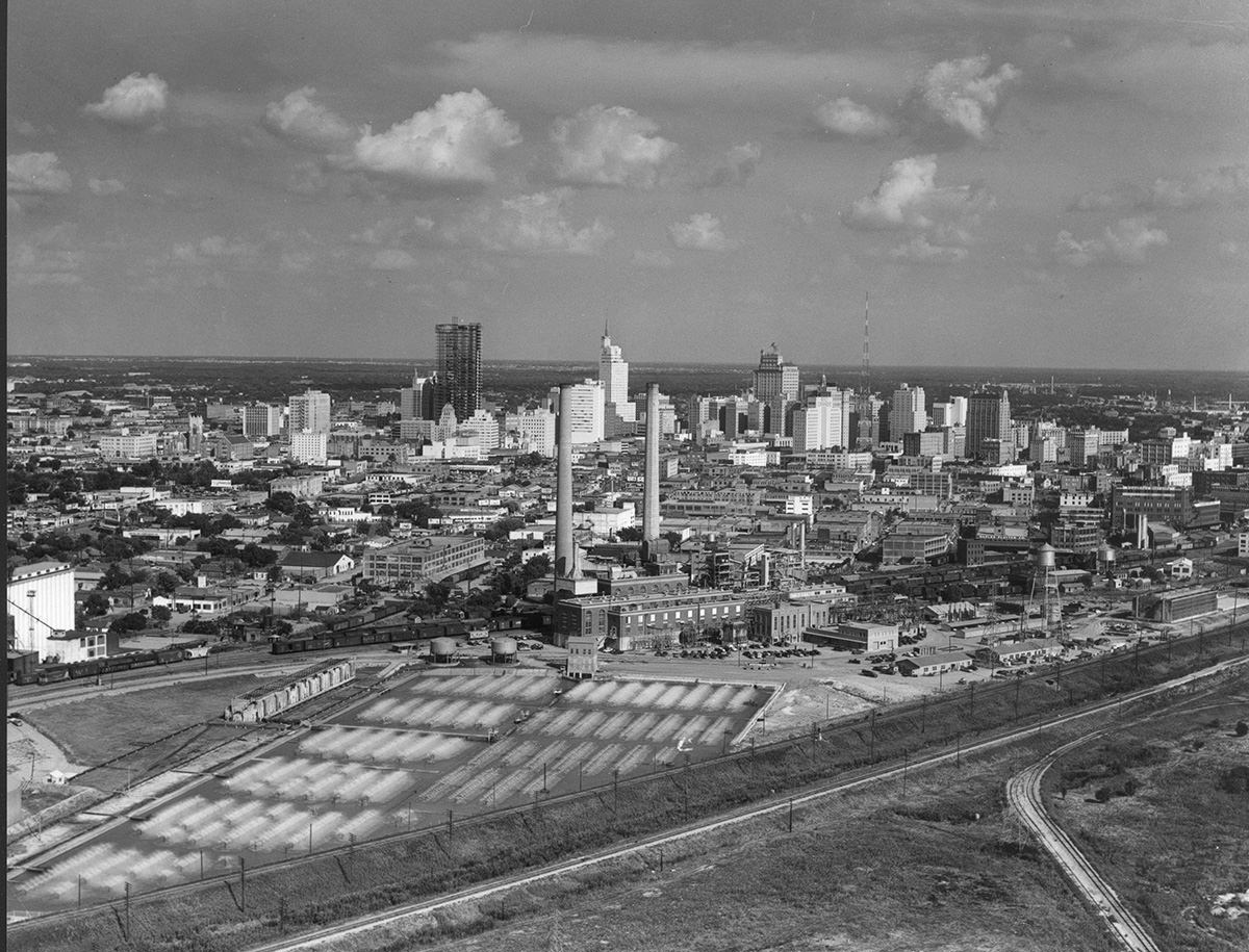 Dallas, Texas skyline, Victory Park area, 1953