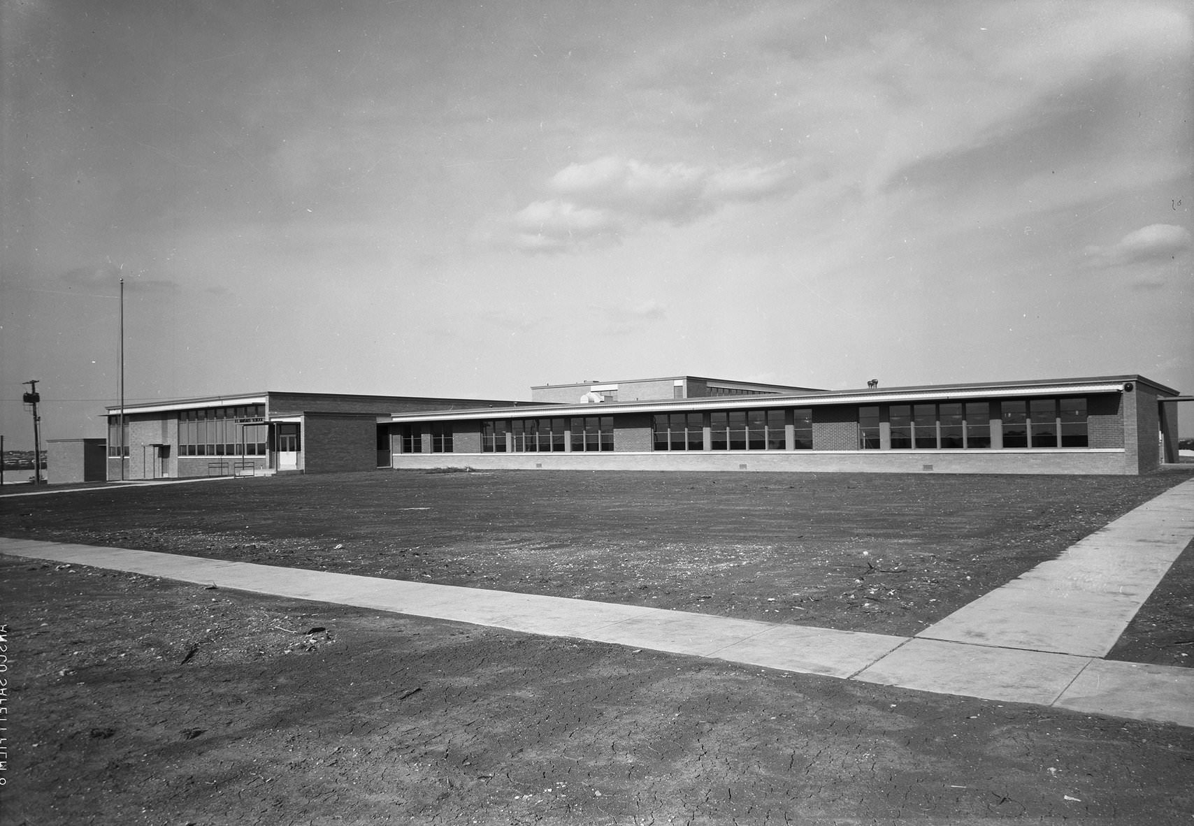 T.L. Marsalis School building under construction. Dallas, Texas, 1958