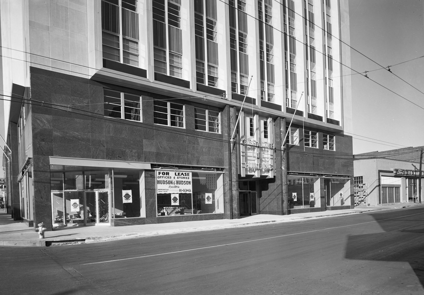 Gibralter Life building ground floor, downtown Dallas, Texas, 1953
