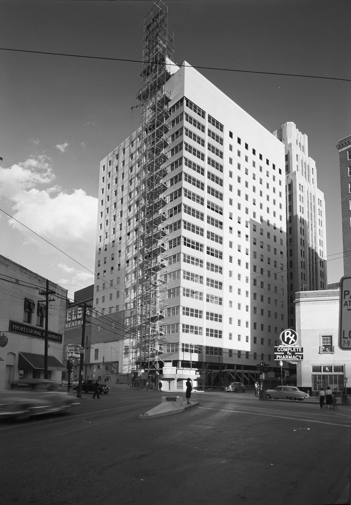 Corrigan Towers under construction, Texas, 1952