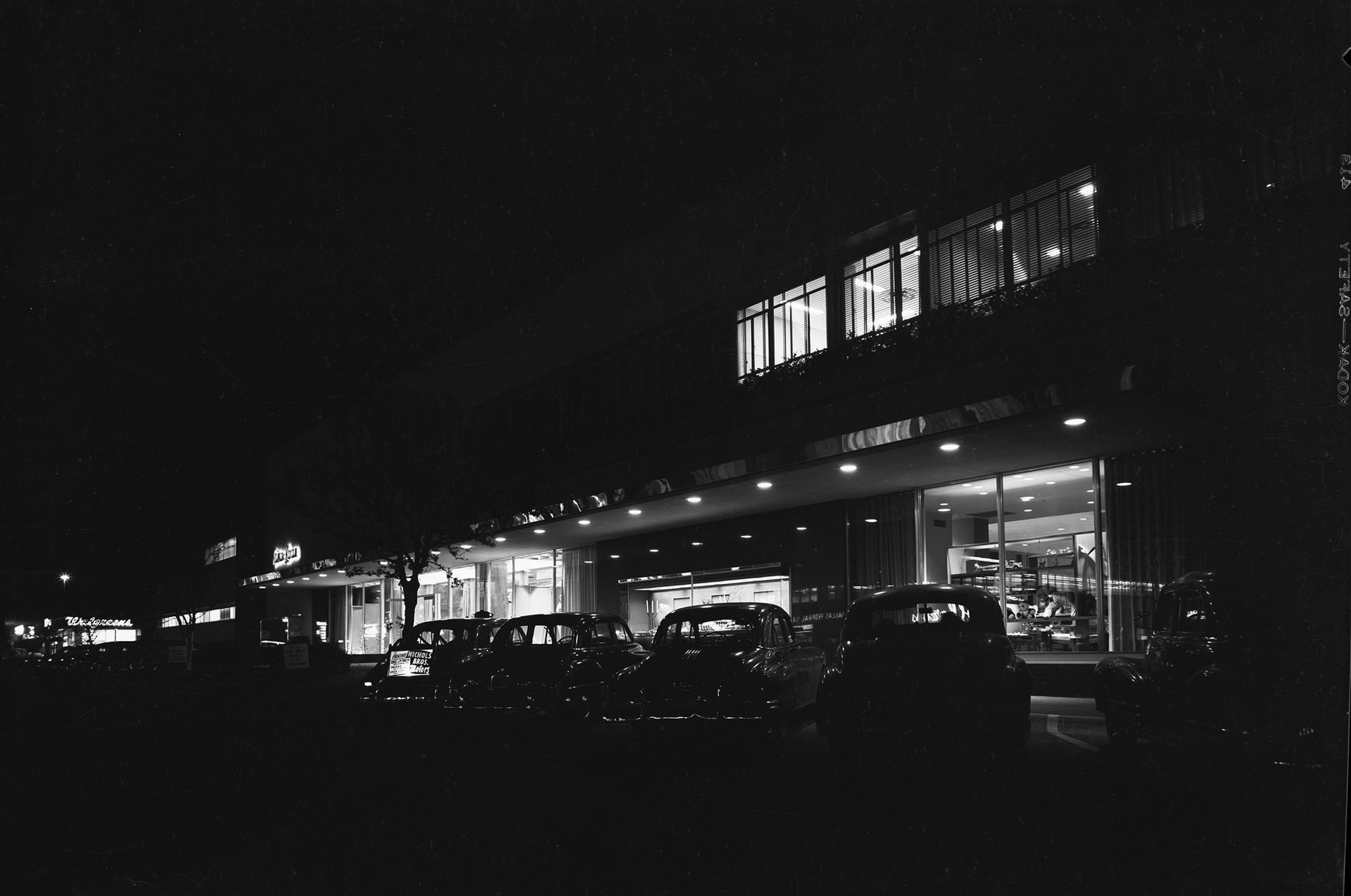 Neiman Marcus' store at night, downtown Dallas, Texas, 1952