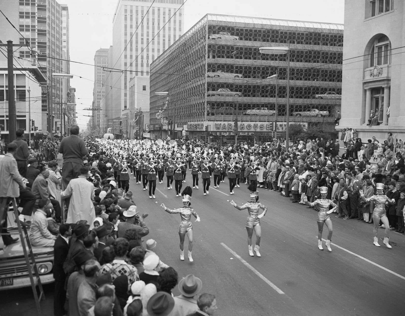 Cotton Bowl parade, downtown Dallas, 1952