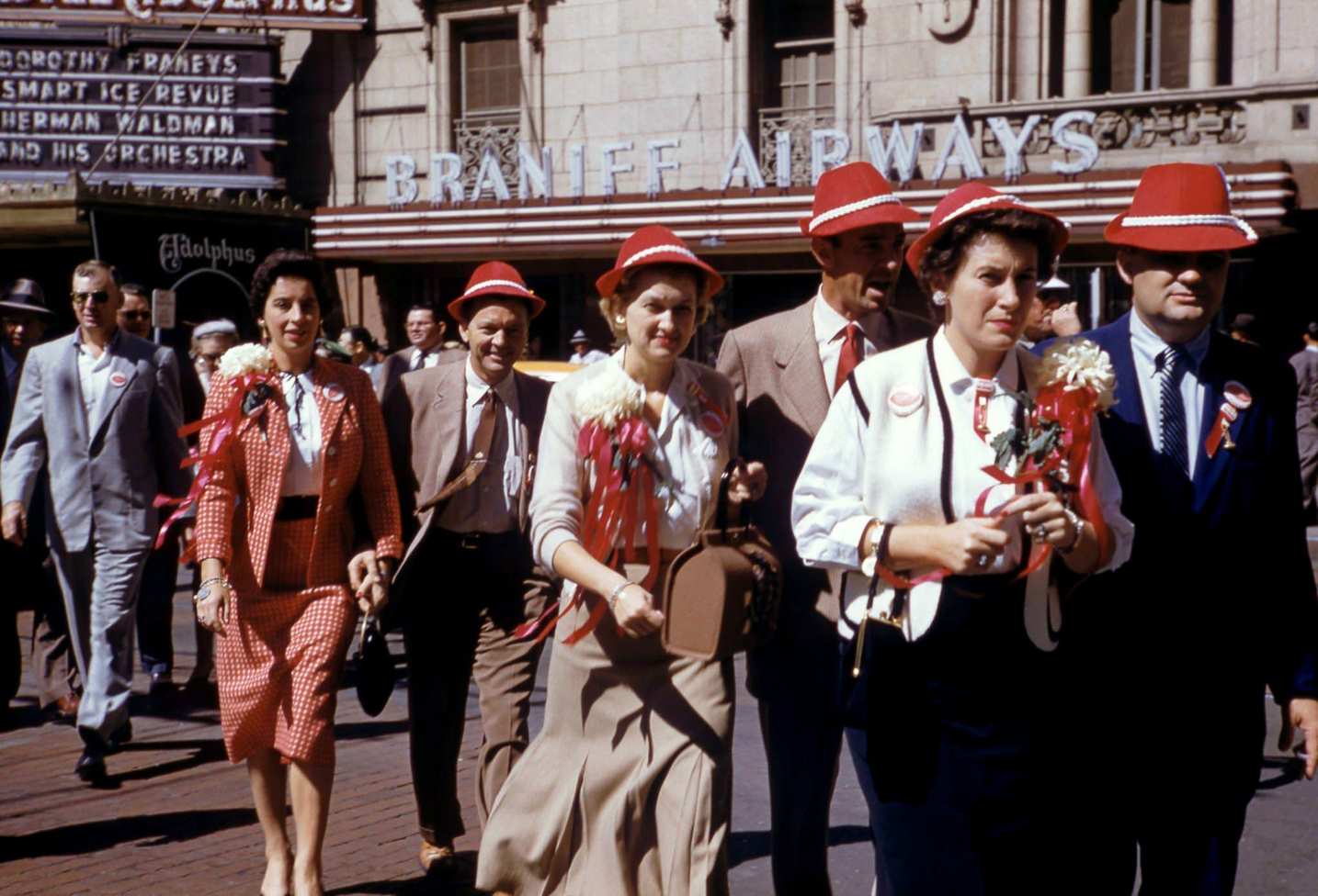 General view as fans walk outside of the stadium before the Red River Rivalry Game between the #3 ranked Oklahoma Sooners and Texas Longhorns on October 8, 1955 at the Cotton Bowl in Dallas, Texas.