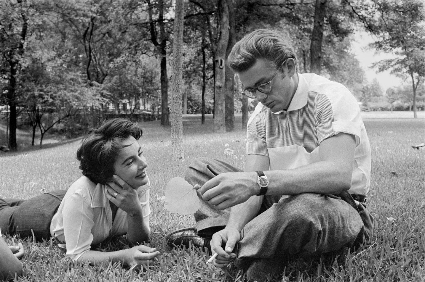 James Dean And Liz Taylor During The Filming of "Giant", 1955