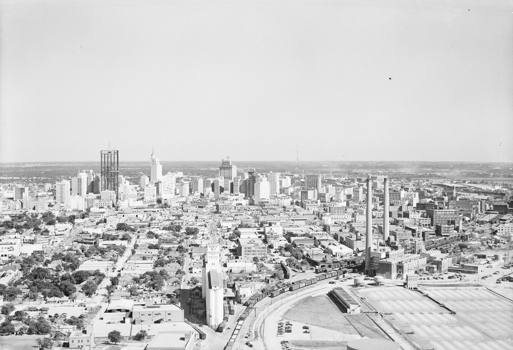 Aerial view, downtown Dallas, Texas, 1953