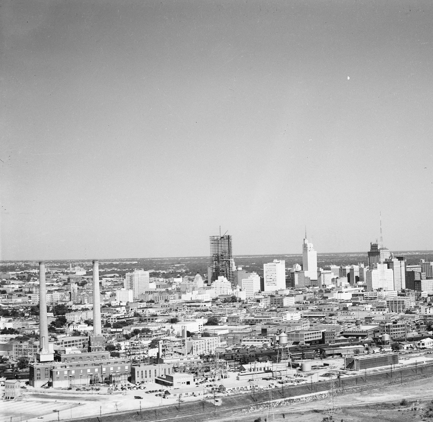 Aerial view, downtown Dallas, Texas, 1953