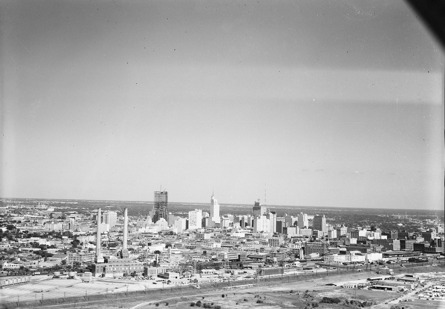Aerial view, downtown Dallas, Texas, 1953
