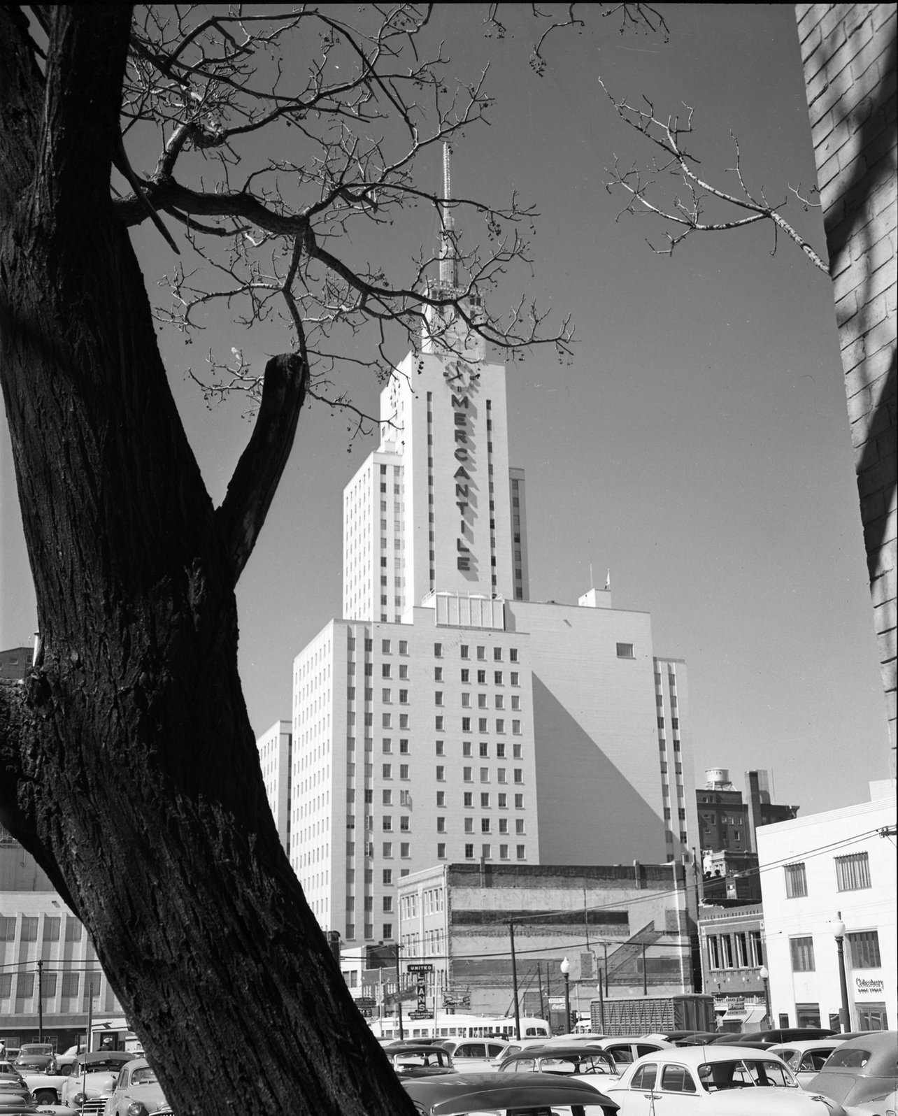 Mercantile National Bank building, downtown Dallas, Texas, 1953