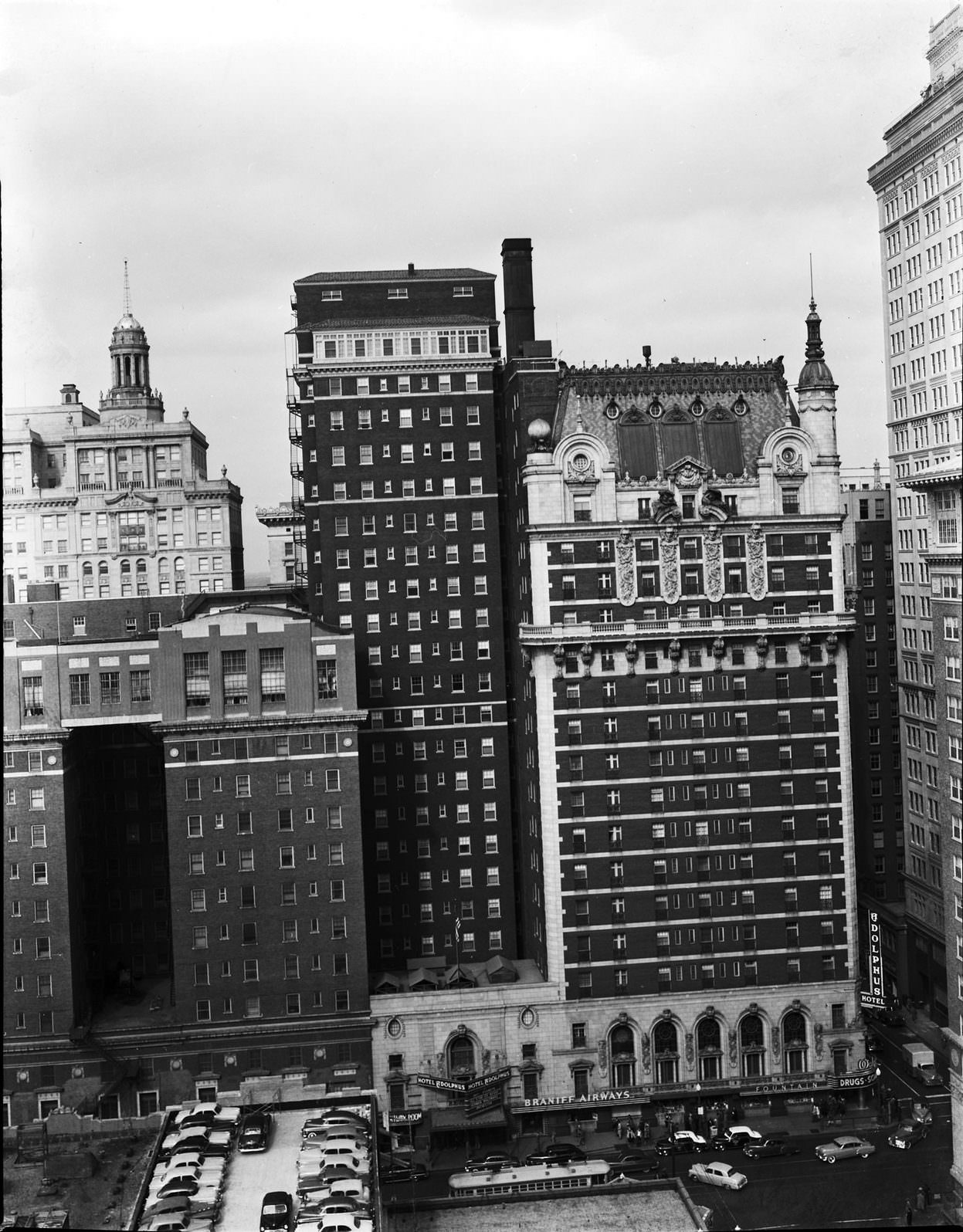 Adolphus Hotel, downtown Dallas, Texas, 1950