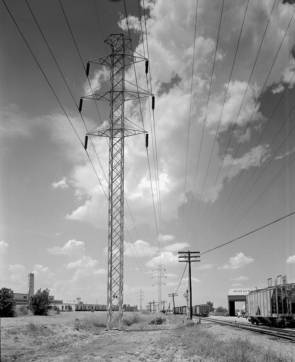 Dallas electric line towers, 1956