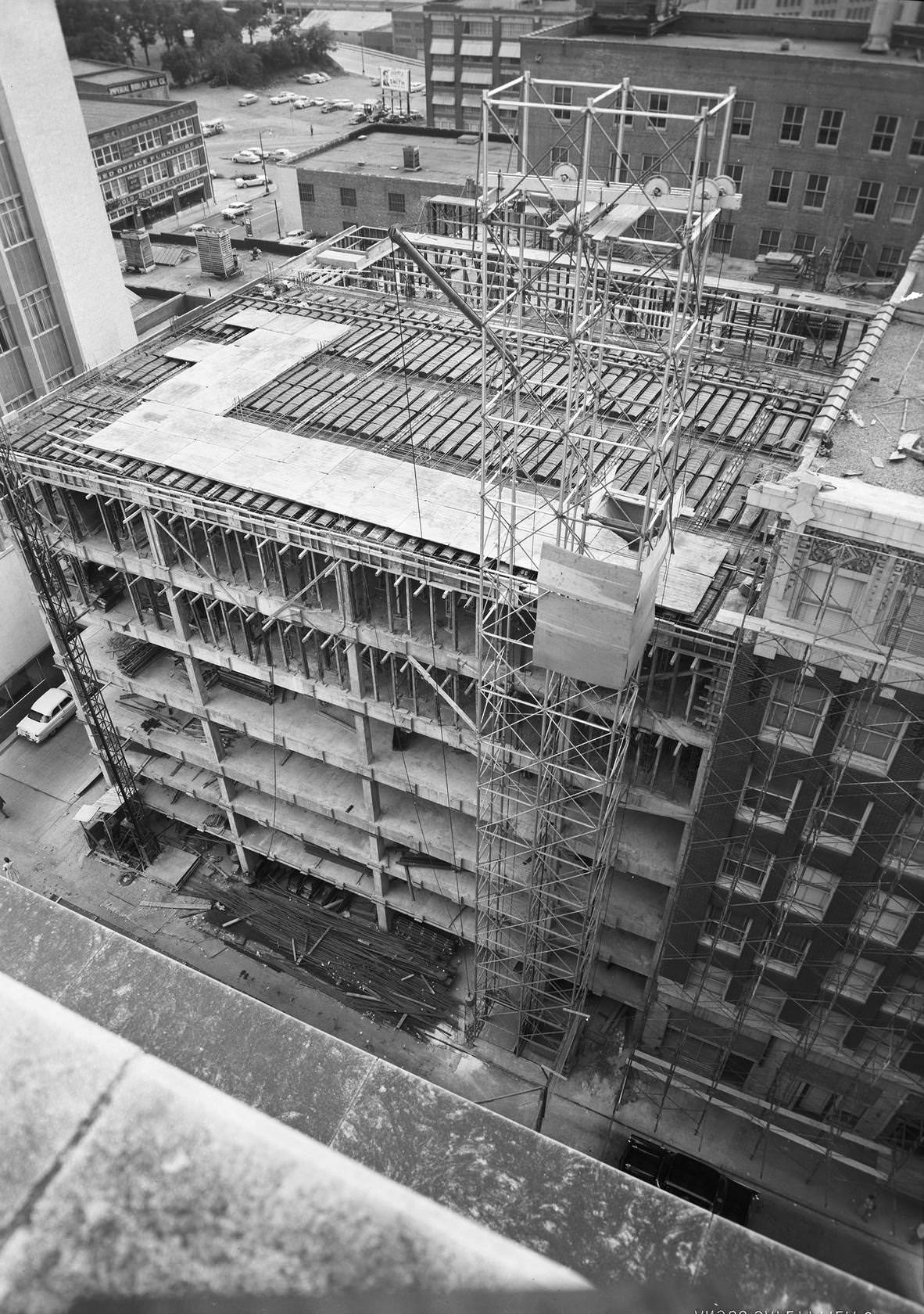 Reserve Life Insurance building under construction, downtown Dallas, Texas, 1950