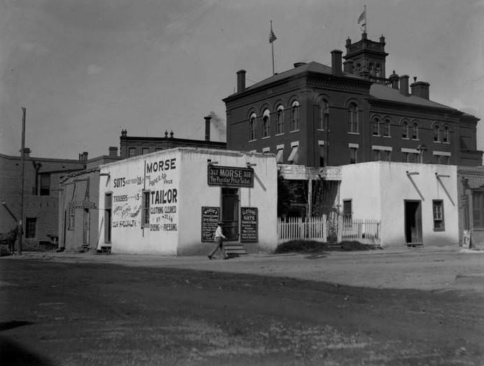 Corner building, Morse the Popular Price Tailor, 1900s