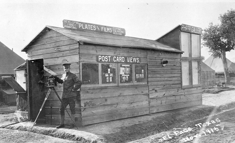 The studio at the 16th Infantry Camp, El Paso, Texas, 1900s