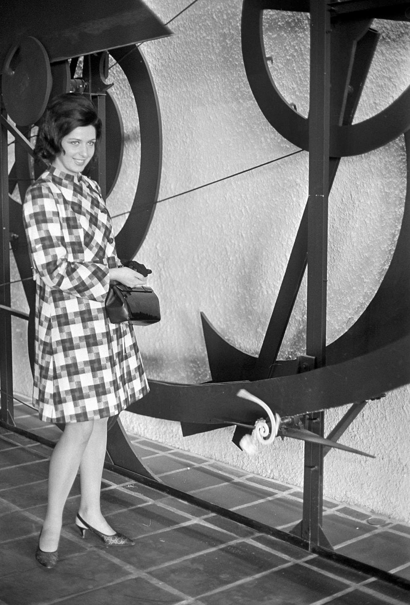Frau vor Tinguely-Plastik, 1967