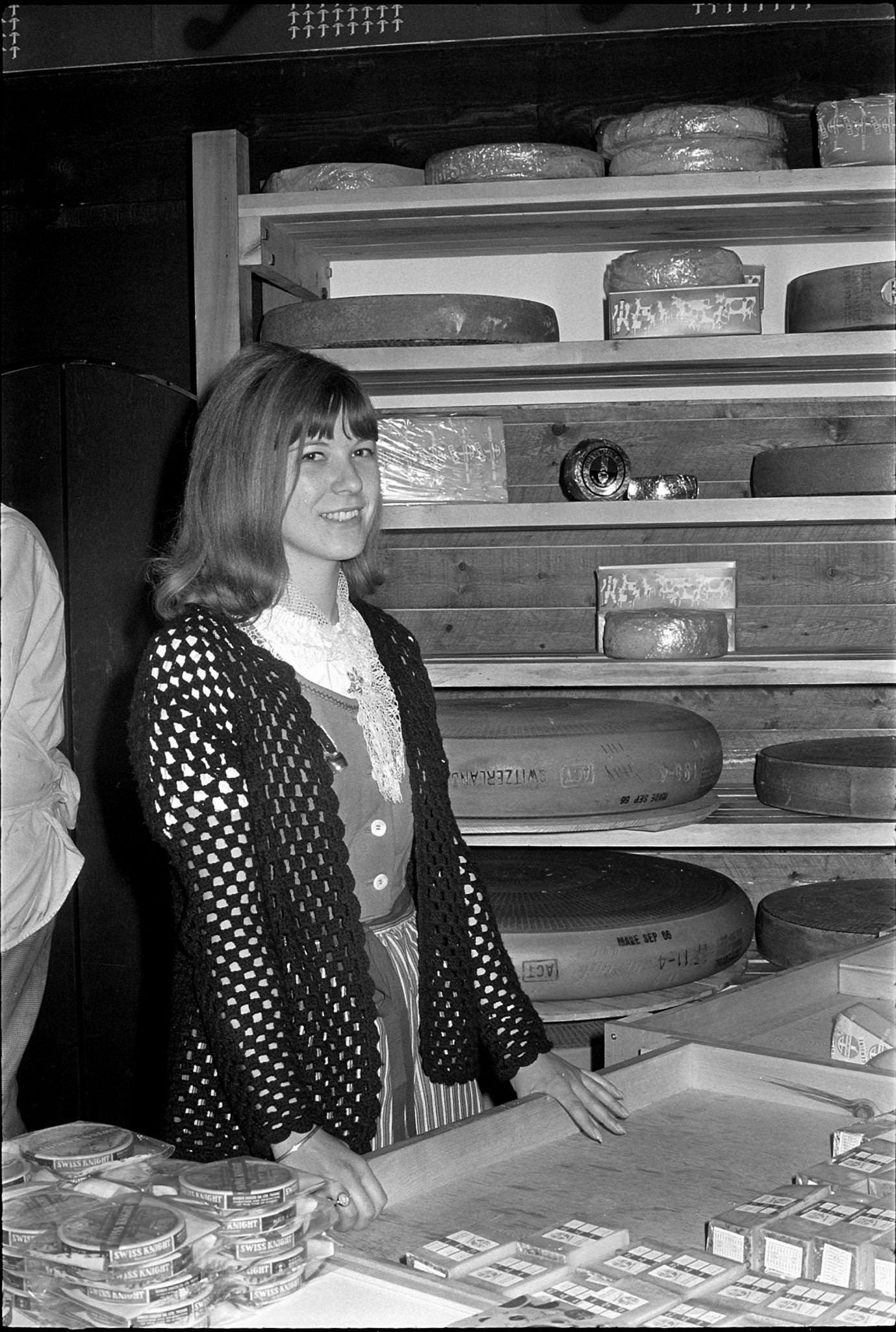 Cheese stand in the Swiss Pavilion at Expo 1967